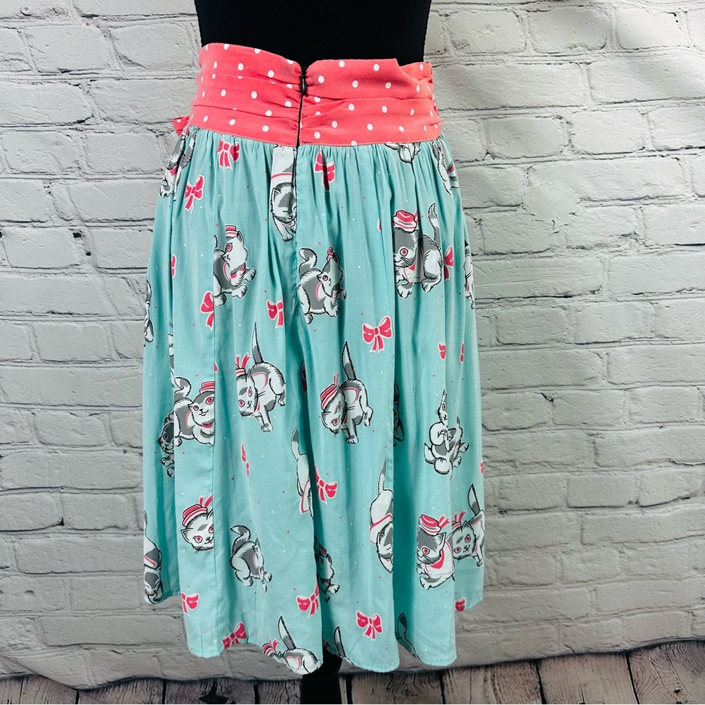 SOURPUSS JUNE SAILER KITTY 🐱 SWING SKIRT RETRO-INSPIRED SIZE (M) - Picture 6 of 10